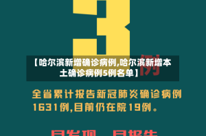 【哈尔滨新增确诊病例,哈尔滨新增本土确诊病例5例名单】