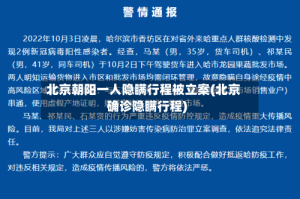 北京朝阳一人隐瞒行程被立案(北京确诊隐瞒行程)