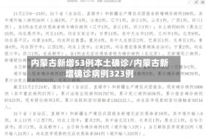 内蒙古新增53例本土确诊/内蒙古新增确诊病例323例