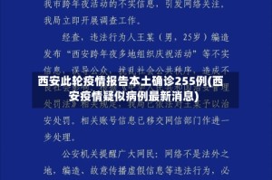 西安此轮疫情报告本土确诊255例(西安疫情疑似病例最新消息)