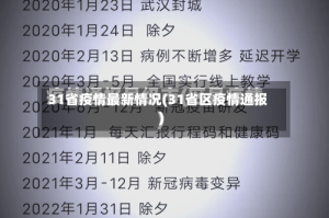 31省疫情最新情况(31省区疫情通报)