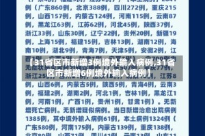 【31省区市新增3例境外输入病例,31省区市新增6例境外输入病例】