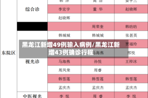 黑龙江新增49例输入病例/黑龙江新增43例确诊行程