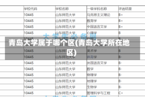 青岛大学属于哪个区(青岛大学所在地区)