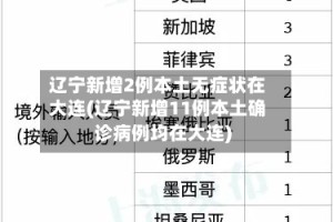 辽宁新增2例本土无症状在大连(辽宁新增11例本土确诊病例均在大连)