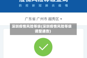 深圳疫情风险等级(深圳疫情风险等级调整通告)