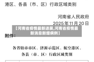 【河南省疫情最新进展,河南省疫情最新消息新增病例】
