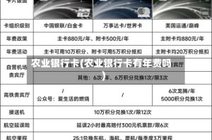 农业银行卡(农业银行卡有年费吗)