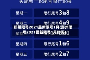 郑州限号2021最新限号1月(郑州限号2021最新限号1月时间)