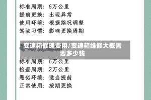 变速箱修理费用/变速箱维修大概需要多少钱