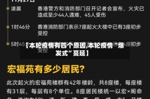 【本轮疫情有四个原因,本轮疫情“爆发式”蔓延】