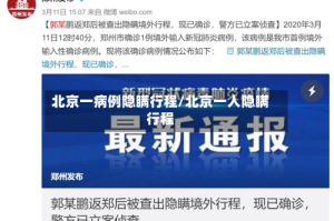 北京一病例隐瞒行程/北京一人隐瞒行程