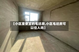 【小区里便宜的毛坯房,小区毛坯房可以住人吗】