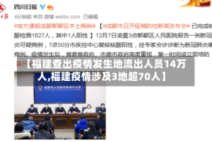 【福建查出疫情发生地流出人员14万人,福建疫情涉及3地超70人】