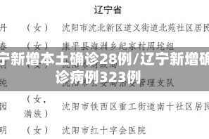 辽宁新增本土确诊28例/辽宁新增确诊病例323例