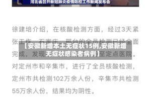 【安徽新增本土无症状15例,安徽新增无症状感染者病例】