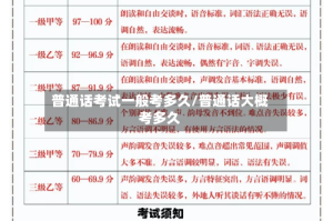 普通话考试一般考多久/普通话大概考多久