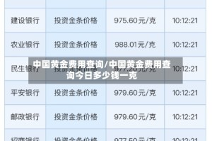 中国黄金费用查询/中国黄金费用查询今日多少钱一克