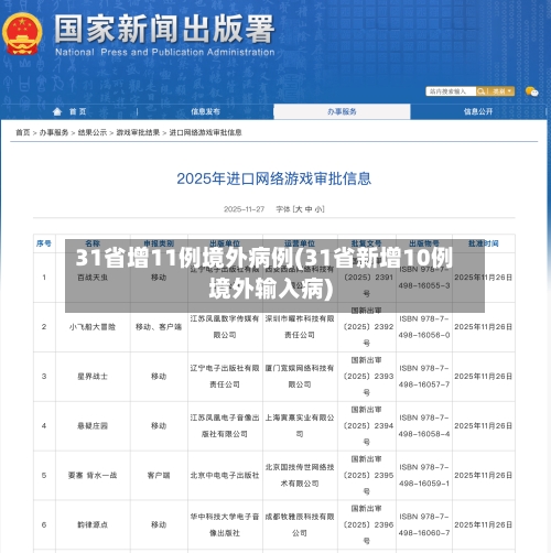 31省增11例境外病例(31省新增10例境外输入病)-第2张图片