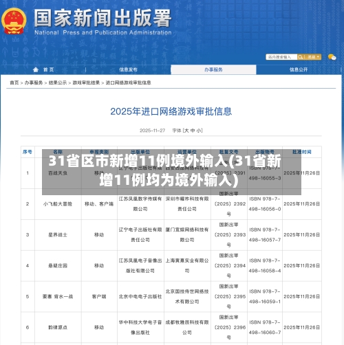 31省区市新增11例境外输入(31省新增11例均为境外输入)-第1张图片