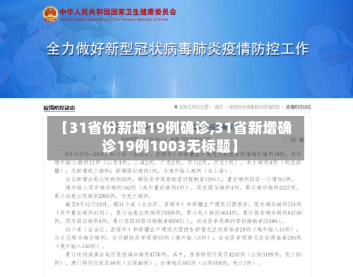 【31省份新增19例确诊,31省新增确诊19例1003无标题】-第1张图片
