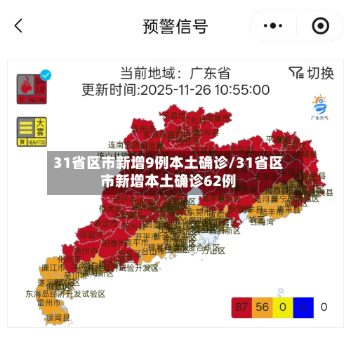 31省区市新增9例本土确诊/31省区市新增本土确诊62例-第1张图片