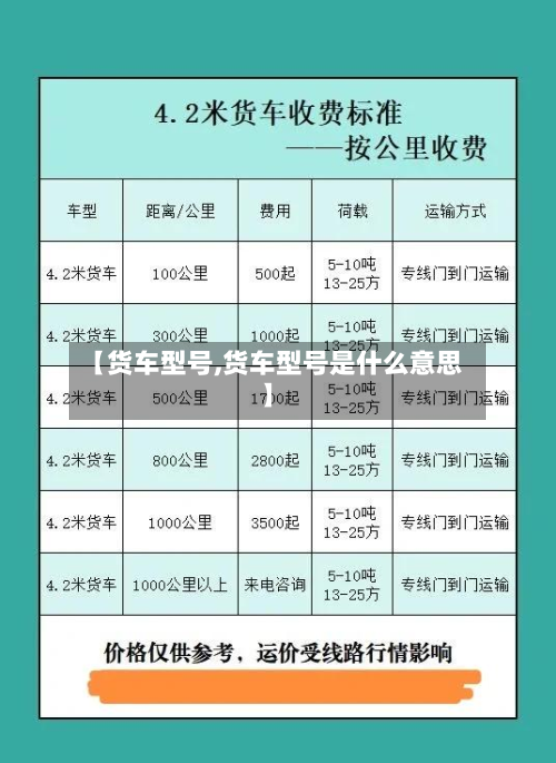 【货车型号,货车型号是什么意思】-第1张图片