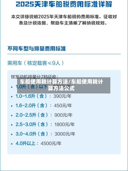 车船使用税计算方法/车船使用税计算方法公式-第2张图片