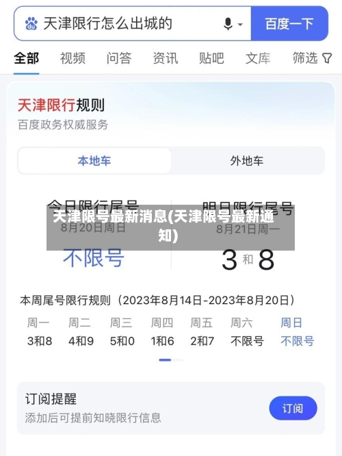 天津限号最新消息(天津限号最新通知)-第1张图片