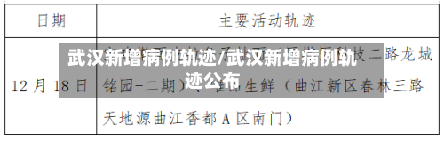 武汉新增病例轨迹/武汉新增病例轨迹公布-第1张图片