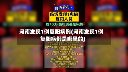 河南发现1例复阳病例(河南发现1例复阳病例是哪里的)-第3张图片