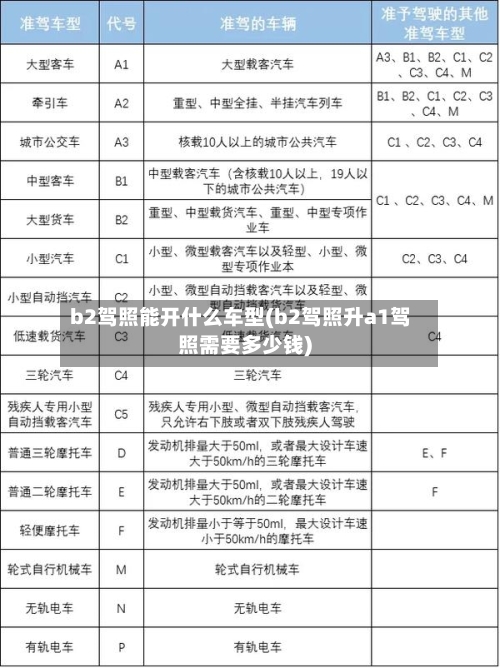 b2驾照能开什么车型(b2驾照升a1驾照需要多少钱)-第2张图片