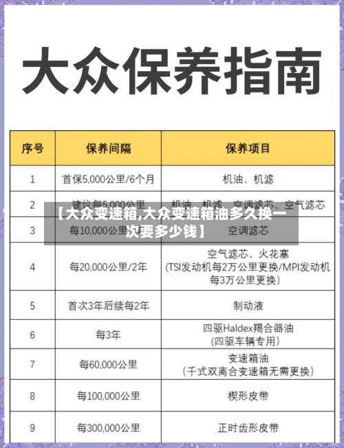 【大众变速箱,大众变速箱油多久换一次要多少钱】-第2张图片