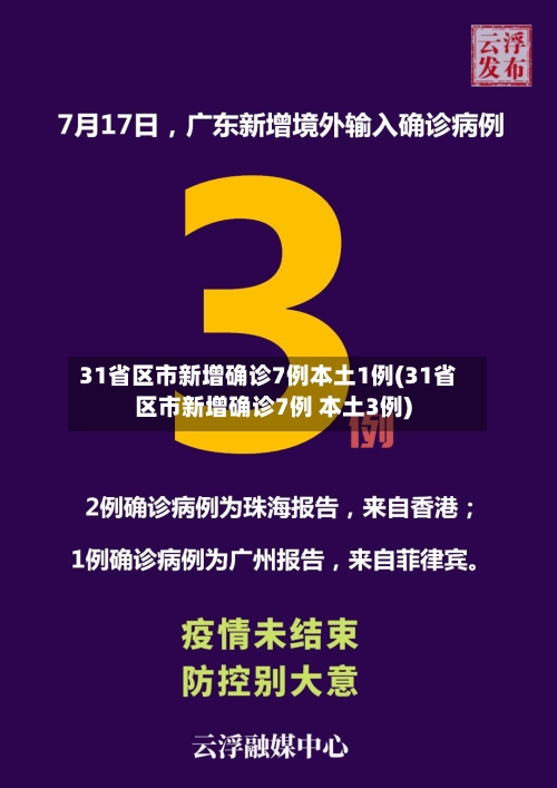 31省区市新增确诊7例本土1例(31省区市新增确诊7例 本土3例)-第2张图片
